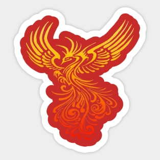 Artistic Phoenix Yellow Orange Color Blend Sticker